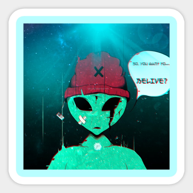 Alien The X Files Art Sticker by v3cki